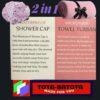 2 in 1 Hair Care Set, Shower Cap Bonnet and Microfiber Hair Towel Wrap, Pink 2-Piece Set