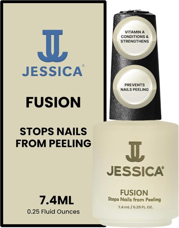 JESSICA Fusion Base Coat, Nail Varnish for Peeling Nails, Conditions and Strengthens with Vitamin A, 7.4ml