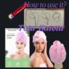 2 in 1 Hair Care Set, Shower Cap Bonnet and Microfiber Hair Towel Wrap, Pink 2-Piece Set
