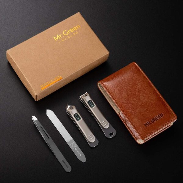 Manicure Set with Portable Travel Case,Nail Clippers Gift and Family Set, Medical Grade Stainless Steel(4 Pieces) (Mr-6105)