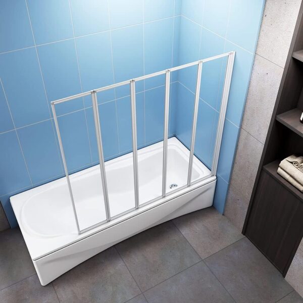 huibathrooms 5Fold Screem-1200x1400mm, Pivot Shower Bath Screen Panel
