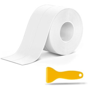 Adorfine Bath Sealant Strip Self Adhesive 5MX5CM Caulk Strip Sealant Tape Bathroom Sealant White Waterproof Strong Sticky Simple Seal Tape for Shower,Toilet, Kitchen