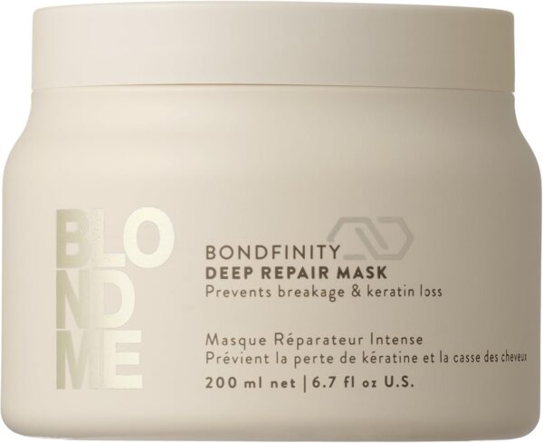 Schwarzkopf Professional BLONDME Bondfinity Deep Repair Mask Hair Treatment Strengthening Creating Bonds Smoothing And Protecting Porous Hair Hydrating And Softening 200 ml