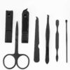 Manicure Pedicure Set Nail Clippers Kit 7 Pcs Stainless Steel Hygiene Kit Portable Nail Trimming set and Grooming Tools with Fine Leather Case [Gift Box] (Black)