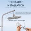 AQUALONA® Aquacapri Shower Column, Overhead and Handheld Shower with 5 Different Sprays Brass Exchange Valve, 2 Hoses Included (Aquacapri Shower Column)