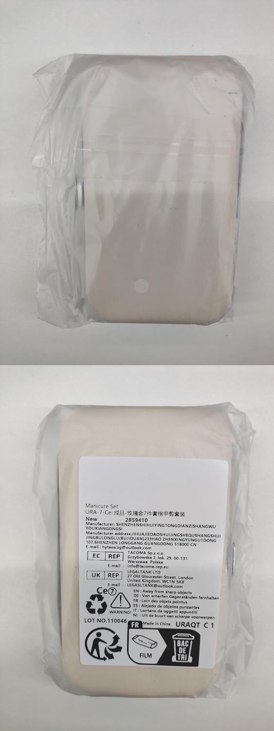 URAQT Professional Manicure Set, 7 pcs Portable Nail Clippers & Eyebrow Grooming Kit, Stainless Steel Nail Care Tools with Luxurious Leather Case for Travel & Home