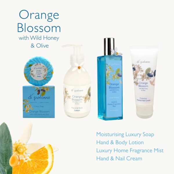 Di Palomo Orange Blossom & Honey Indulgent Luxury Bathing Collection. Bathing Bubbles 300ml & 2 Bath Bombs. Bubble Bath Body Wash & Bath Bomb Bath Set. Bubble Bath & Shower Gel Gifts for Women.