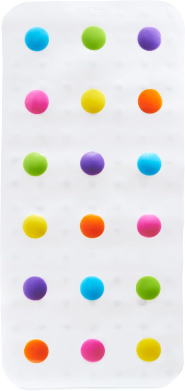 Munchkin Dandy Dots Non Slip Baby Bath Mat, Colourful Bubble Bath Mat & Shower Mat, Safety Kids Plastic Mat with Skid-Resistant Suction Cups, Essential Children's Accessories