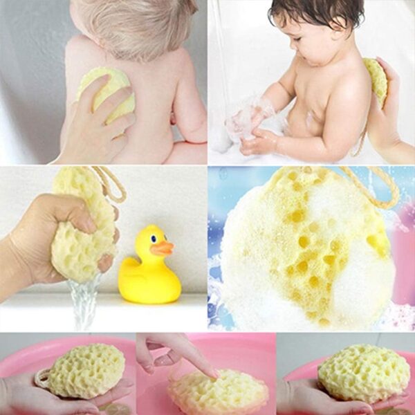 Body Bath Sponge,3 Pack Natural Fiber Soft Body Bath Sponge Honeycomb Texture Gentle Soothing Exfoliating Cleansing Body Shower Loofahs for Adults Kids Daily Care Bathroom Supplies