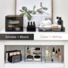 iDesign Storage Drawer from the Signature Series by Sarah Tanno, Rectangular PET Makeup Tray for Beauty Products, Cosmetic Organiser System, Clear/Matte White, 10.2 cm x 20.3 cm x 5 cm