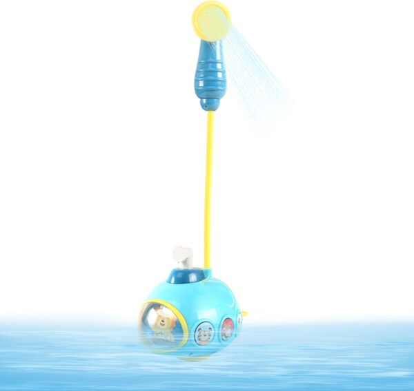 Kalastussaari Baby Bath Toy with Electric Submarine Bathtub Toy Sprinkler Shower Head Pool Spray Water Toy No Battery Blue