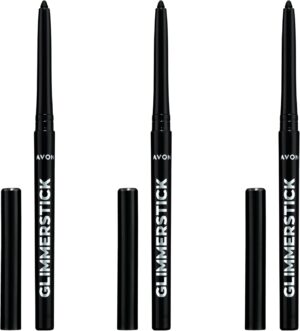 Avon Glimmerstick Eyeliner Trio - Blackest Black, Soft-Glide Formula, Bold and Intense Colour, Waterproof, Smudge-Proof Colour That Lasts All-Day, Cruelty Free