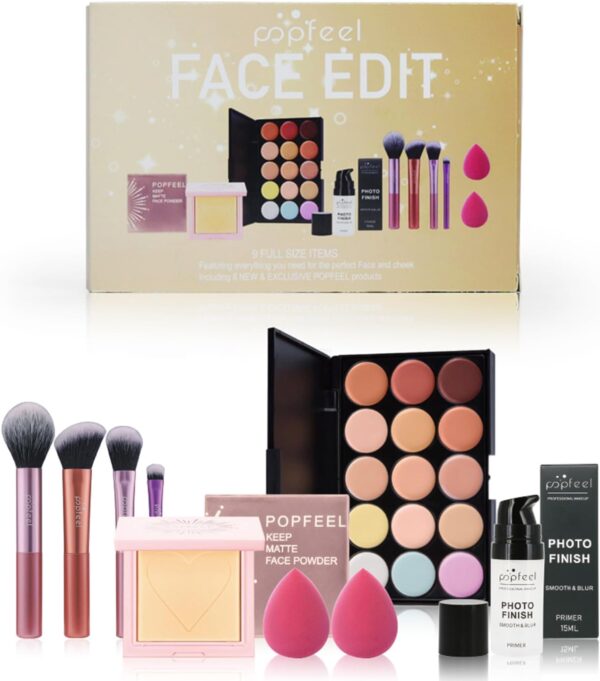 FantasyDay All-in-one Makeup Gift Sets | Full Make up Kit for Women Girls Xmas Essential Bundle Include Eyeshadow Palette Lipstick Blush Concealer Face Powder Eyeliner Lipgloss Mascara Eyebrow Pencil