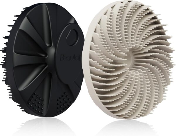 61anOrx1YaL._AC_SL1500_.jpg BEAUTAIL Silicone Body Scrubber 5th Gen 2 Pack, Gentle Exfoliating Shower Bath Brush for Sensitive Skin, Innovative Silicone Bristles Design for Lather Well, Ergonomic No-Slip Handle (Black+Starlight)