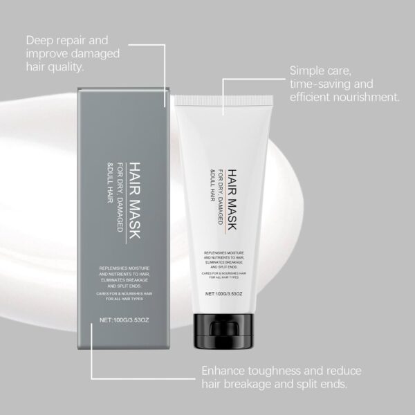 Hair Mask For Repairing Dry, 2024 Damaged & Dull Hair, Maleic Bond Repair Complex With Transglutaminase, For Damaged & Controls Frizzy Hair, For Women & Men, Unscented 100 g (