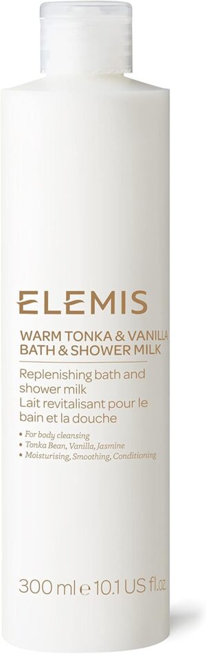 ELEMIS Bath and Shower Milk – Nourishing Daily Body Wash with Moisturizing Oil – Gentle Cleansing for Dry, Sensitive Skin – Foaming Cream with Natural Aromatics – 200ml