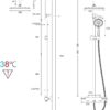 Rainsworth Thermostatic Shower Mixer Set Chrome, 25cm Round Overhead Rainfall Shower, 3 Jet Types Handheld Shower, Height Adjustable Shower Set, Shower System