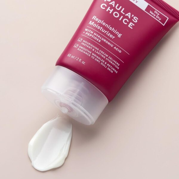 Paula's Choice SKIN RECOVERY Replenishing Moisturiser - Face Night Cream - Hydrates & Soothes - Anti-Ageing - with Hyaluronic Acid & Peptides - Improves Redness - Dry to Very Dry Skin - 60 ml