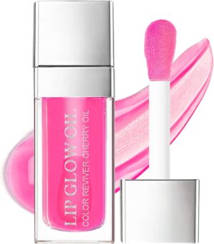AOOWU Plumping Lip Oil Tinted, Moisturizing Lip Oil Long Lasting Nourishing Lip, Hydrating Lip Gloss Tint Lipstick for Women, Glitter Shine Liquid Lipstick, Lip Glaze Makeup Cosmetic