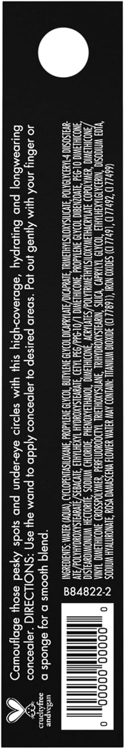 e.l.f., Hydrating Camo Concealer, Lightweight, Full Coverage, Long Lasting, Conceals, Corrects, Covers, Hydrates, Highlights, Light Ivory, Satin Finish, 25 Shades, All-Day Wear, 0.20 Fl Oz