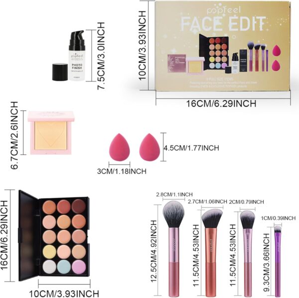 FantasyDay All-in-one Makeup Gift Sets | Full Make up Kit for Women Girls Xmas Essential Bundle Include Eyeshadow Palette Lipstick Blush Concealer Face Powder Eyeliner Lipgloss Mascara Eyebrow Pencil