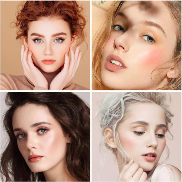 LOPHE Liquid Blush for Cheeks, Soft Cream Liquid Blush Stick With Fine Glitter, Natural-Looking Face Cheek Tint Blush Makeup, Long Lasting Blendable Lightweight Moisturizing Beauty Makeup for Cheeks