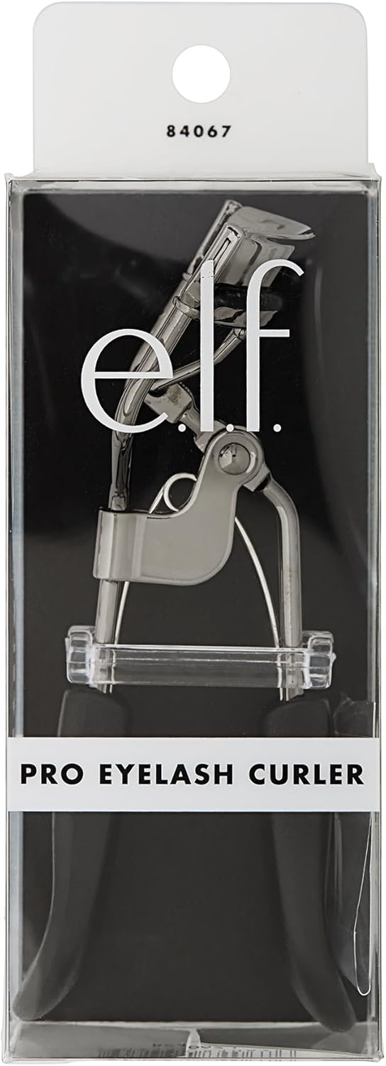 e.l.f. Pro Eyelash Curler Strong, Contoured, Lifting Creates Long Lasting, Eye-Opening, Voluminous Lashes Includes Additional Rubber Replacement Pad Gunmetal,84067