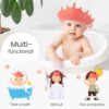FUNUPUP Baby Shower Cap, Kids Shampoo Shower Bath Cap Adjustable Hair Washing Shampoo Shield Baby Visor for Eyes and Ears Protector (Pink)
