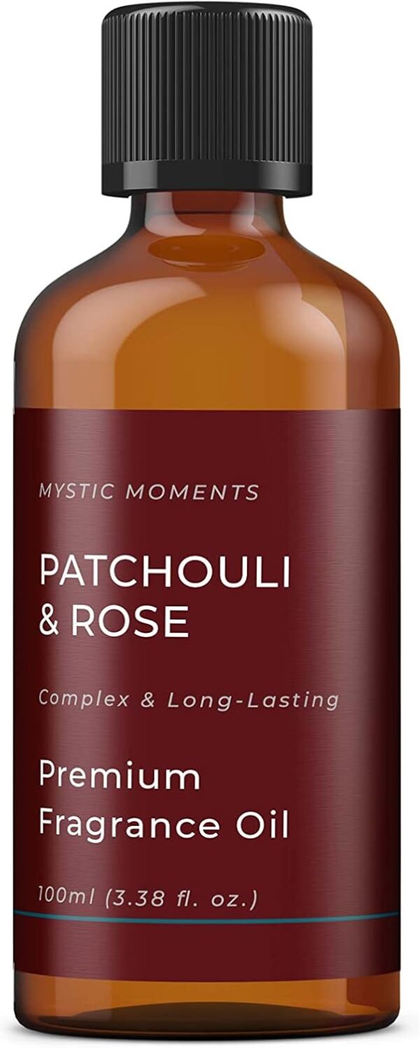 Mystic Moments | Patchouli & Rose Fragrance Oil - 100ml - Perfect for Soaps, Candles, Bath Bombs, Oil Burners, Diffusers and Skin & Hair Care Items