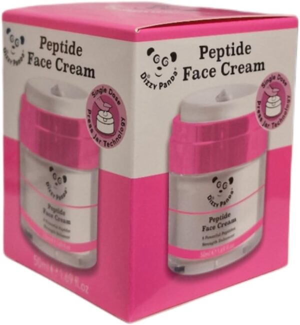Dizzy Panda Peptide Face Cream 50ml - Advanced Anti-Aging Formula with Single-Dose Press Jar Technology