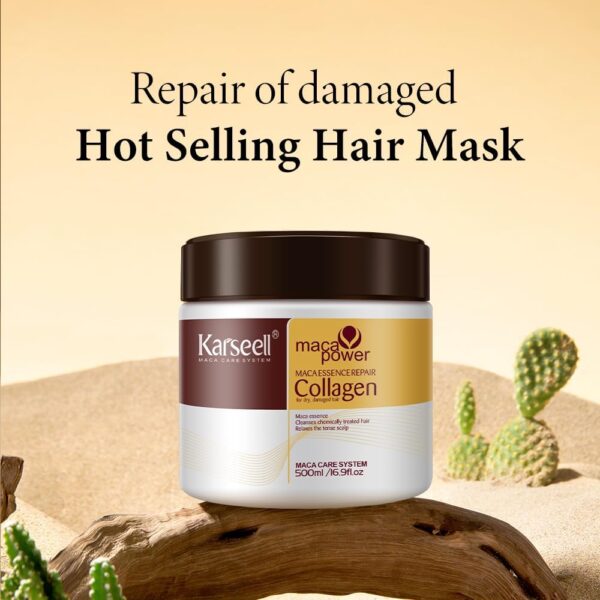 Karseell Collagen Hair Mask Maca Power Deep Repair Conditioning Argan Oil Collagen Hair Mask Essence for Dry Damaged Hair All Hair Types 16.90 oz 500ml