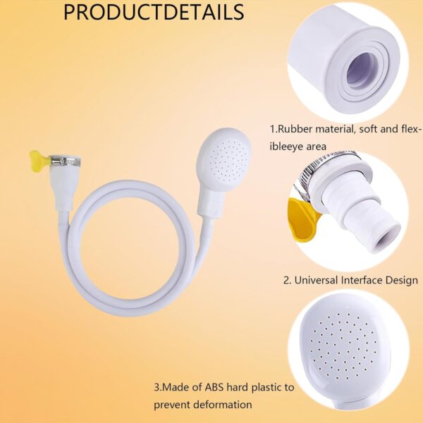 Tap Shower Attachment for Bath 2-Piece Set with 2m Hose, Shower Attachment for Taps, Portable Handheld Shower Head for Bath Taps, Ideal for Indoor and Travel Use