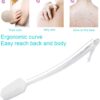 Mczcent Body Brush Dry Brushing Back Scrubber with Curved Plastic Long Handle Bath Shower Brush Dry Skin Exfoliating Cellulite Brush for men and women(Transparent Handle), XL