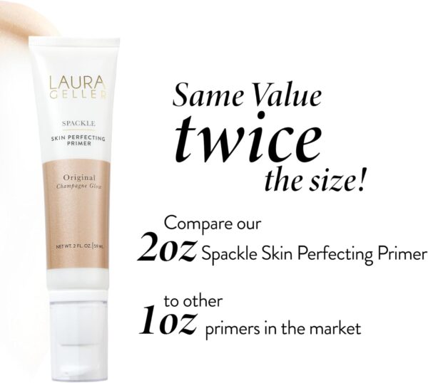 LAURA GELLER NEW YORK Spackle Super-Size (Champagne Glow) Lightweight Makeup Primer - Skin Perfecting Face Primer with Hyaluronic Acid for Long-Lasting Hydration - 59ml