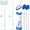 Qaestfy Shower Bathtub Tub Tile Scrubber Cleaning Brush with 51'' Handle, 5 Non-Scratch Scouring Pads, Adjustable Long Handled Scrub Brush for Cleaning Shower Bathroom Vessel Sinks Toilet Wall Floor