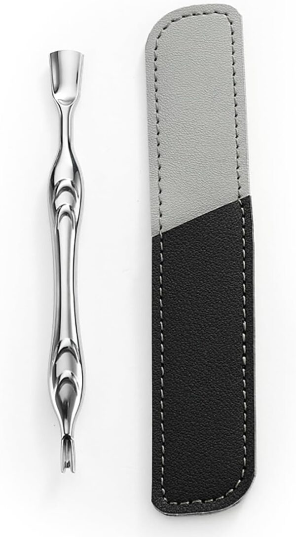 EUZUXU Cuticle Pusher Stainless Steel, 2-in-1 Cuticle Trimmer Nail Care Tool, Professional Cuticle Remover Kit, Manicure and Pedicure Tools