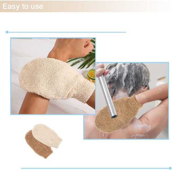 CHAOYUELYF 2 Pack Exfoliating Glove Bath Shower Glove Dead Skin Bath Scrub Mitten for Body Spa Massage Deep Exfoliating Mitt Bath Glove