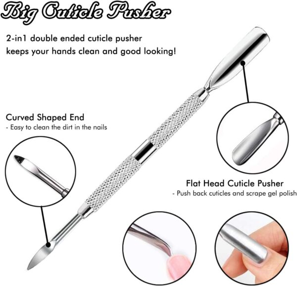 ASM® Toenail Cuticle Nippers + 2 Pusher cuticle set - Professional Heavy Duty Cuticle Clippers Manicure & Pedicure Sets For Fingernail Cuticle Kit, Nail Cuticle Remover For Mens & Womens Nail care