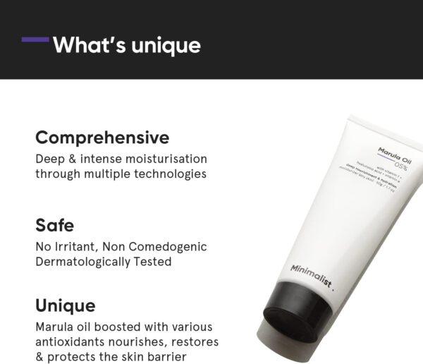 61ekyDQczzL._AC_SL1500_.jpg Minimalist Marula Oil 5% Face Moisturizer For Dry Skin With Hyaluronic Acid For Deep Nourishment & Hydration, For Men & Women, 50 g (Pack of 1)