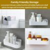 61ew98ZACdL._AC_SL1000_.jpg SUNFICON 2 Pack Grey Adhesive Shower Caddy Basket Bathroom Shelf Organiser Wall Mounted Spices Storage Rack No Drilling Shower Shelf Bath Essentials Makeups Shampoo Holder with 4 Clear Adhesives