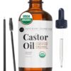 61f-bUFhEJL._SL1500_.jpg Kate Blanc Cosmetics Castor Oil Organic (2oz), 100% Pure, Cold Pressed, Hexane Free. Nourishing Serum for Hair, Eyelashes, Eyebrows. Skin Moisturizer with Starter Kit