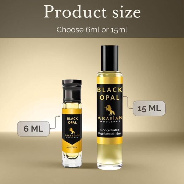 Arabian Opulence FR49 BLACK OPAL Concentrated Perfume Oil | Amber Vanilla Fragrance Roll on Bottle for Women | Long Lasting Oil Based Perfume | Alcohol-Free Perfume Body Oil (6ml)
