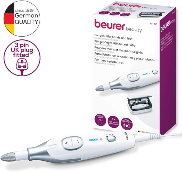 Beurer MP42UK Pedicure & Manicure Set Nail Care Professional Kit 7 Attachments