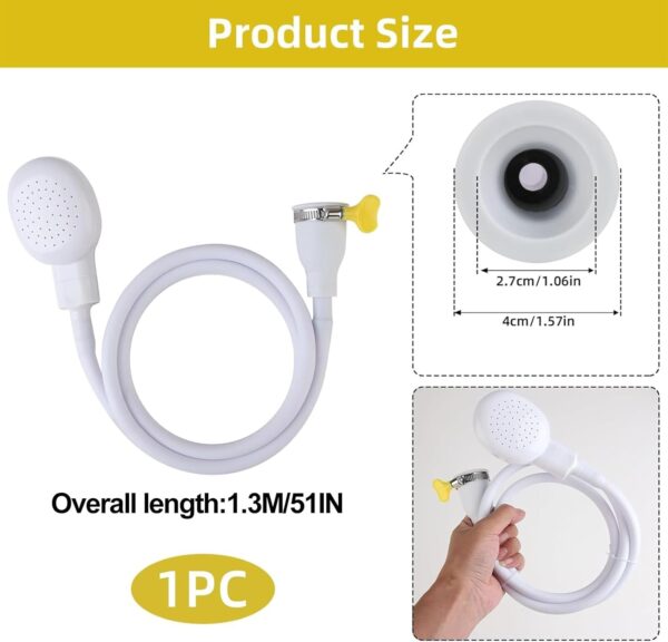 61fTTWOU3bL._AC_SL1500_.jpg suzmei Sink Single Tap Shower Attachment Head Hose Spray,Bath Single Tap Shower Attachment Push on Rubber Shower Hose for Taps Washing Hand Held Portable Pet Dog/Cat Shower Hair Washing for Bath