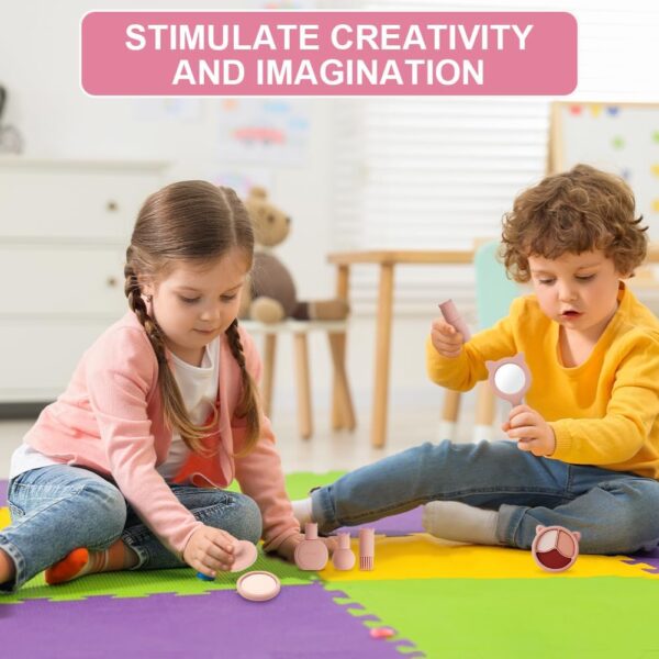 HOTUT Kids Makeup Sets For Girls Toys, 8pcs Silicone Pretend Makeup Toy Set, Girls Toys Children Makeup Set Washable Make Up Set for Little Girls, Childrens Princess Pretend Play Games Toys Presents