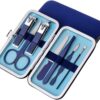 1 Set of Nail Clippers Kit Nail Grooming Kit Manicure Set for Men and Boys, As a Gift for Nail Care(7 PCS, Blue)