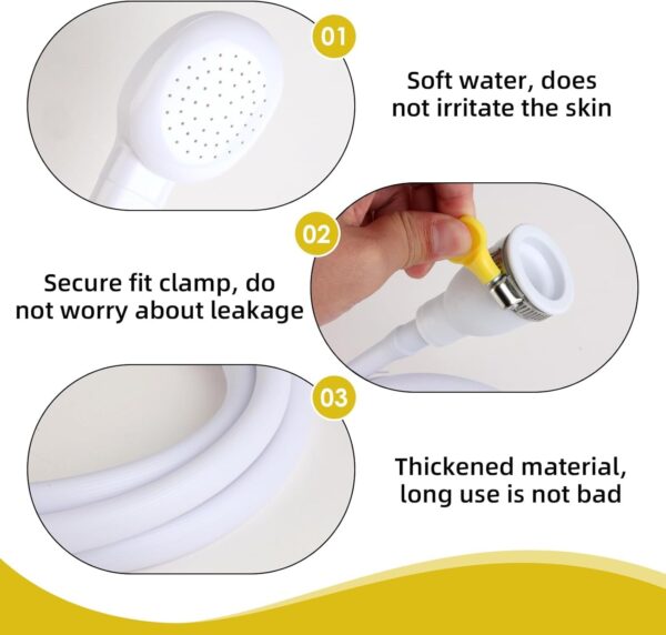 61fd-4v0qKL._AC_SL1500_.jpg suzmei Sink Single Tap Shower Attachment Head Hose Spray,Bath Single Tap Shower Attachment Push on Rubber Shower Hose for Taps Washing Hand Held Portable Pet Dog/Cat Shower Hair Washing for Bath