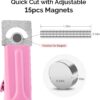 MelodySusie Acrylic Nail Clippers with 15Pcs Magnets Tip Cutters for Fake Gel Nails Sharp Professional Manicure Pedicure with Length Measurement Trimmer Nail Care Tools (Pink)