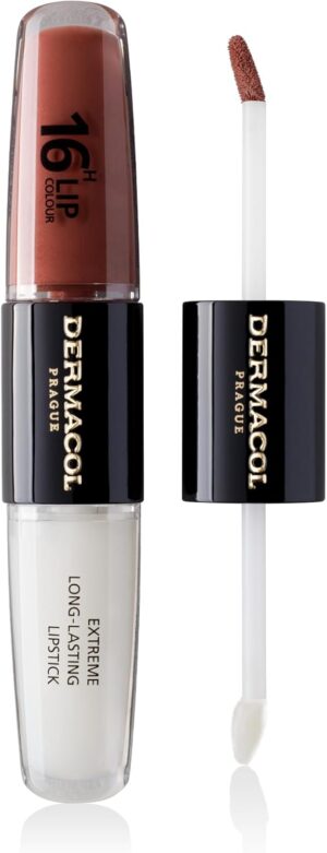 NEW Dermacol - 16-Hour Lip Colour, Highly Pigmented Glossy Lip Stain, Two-Phase Lip Plumper Gloss, Kissproof Lip Makeup Products with Matte and Glitter Finish, n. 23