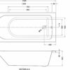 Round Single Ended Straight Shower Bath with Leg Set - 1500mm x 700mm